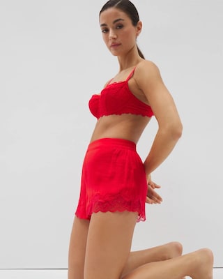 Lace Trim Pajama Shorts click to view larger image.