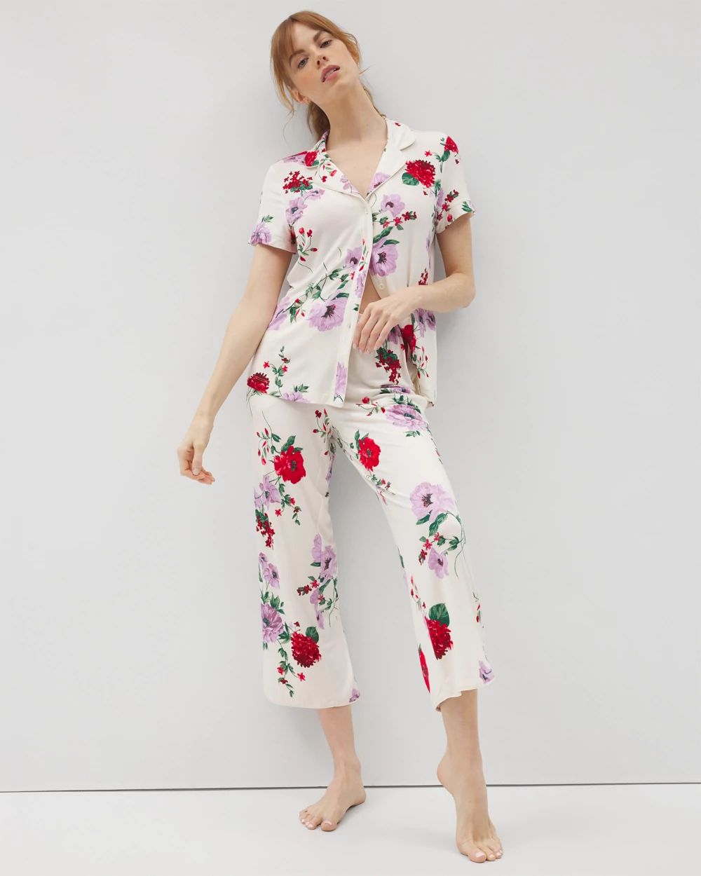 Cool Nights Piped Crop Pajama Pants