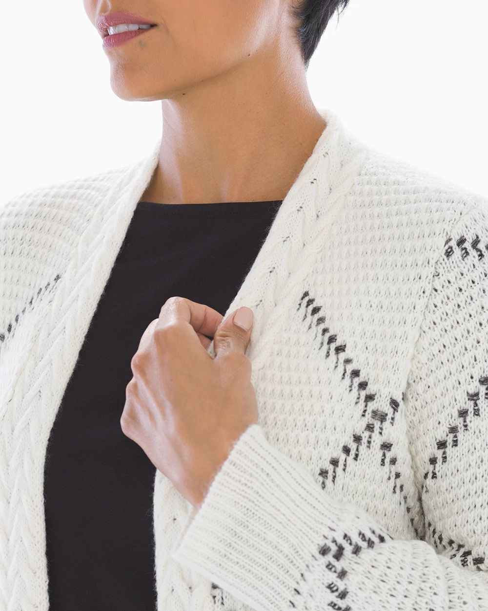Lurex Windowpane Sweater Ivory