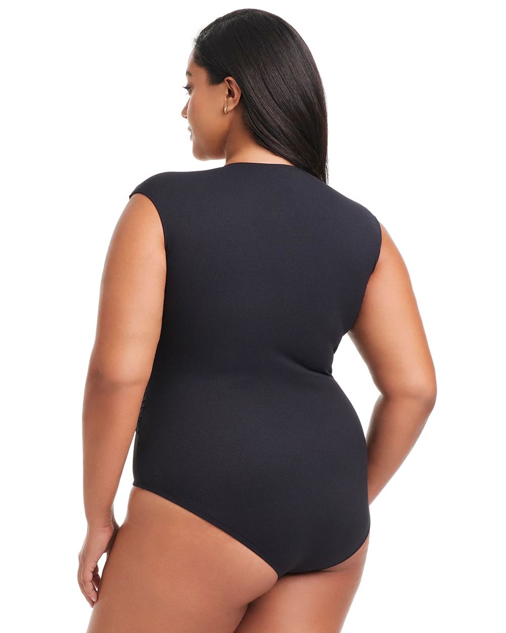 Bleu Rod Beattie Pique Ole Cap Sleeve Surplice One Piece