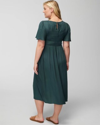 Flutter Sleeve Midi Bra Dress