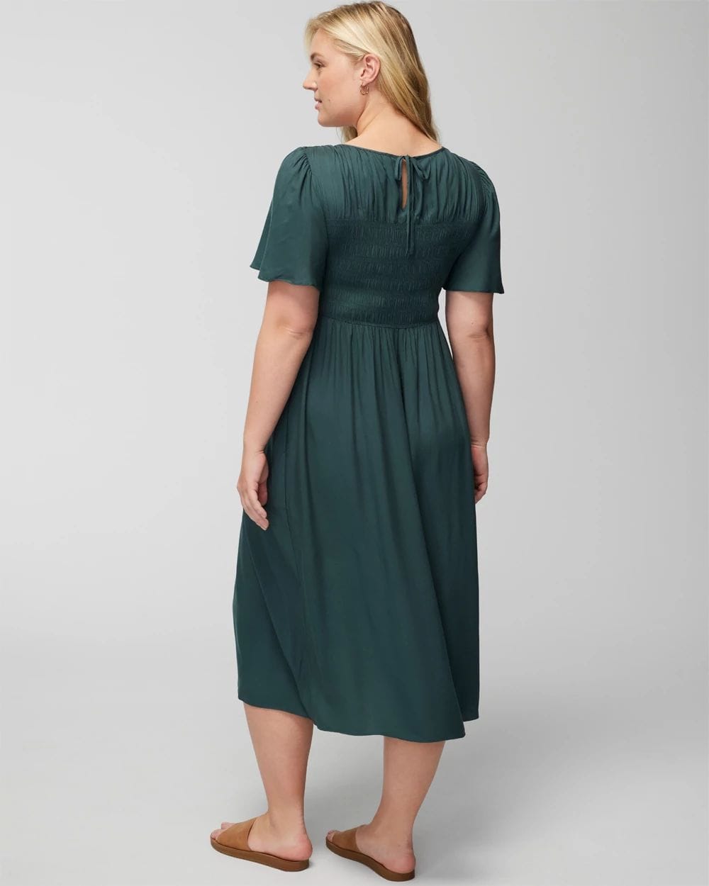 Flutter Sleeve Midi Bra Dress