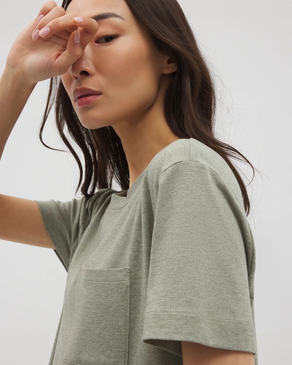 Most Loved Cotton Short-Sleeve Pocket Pajama Tee