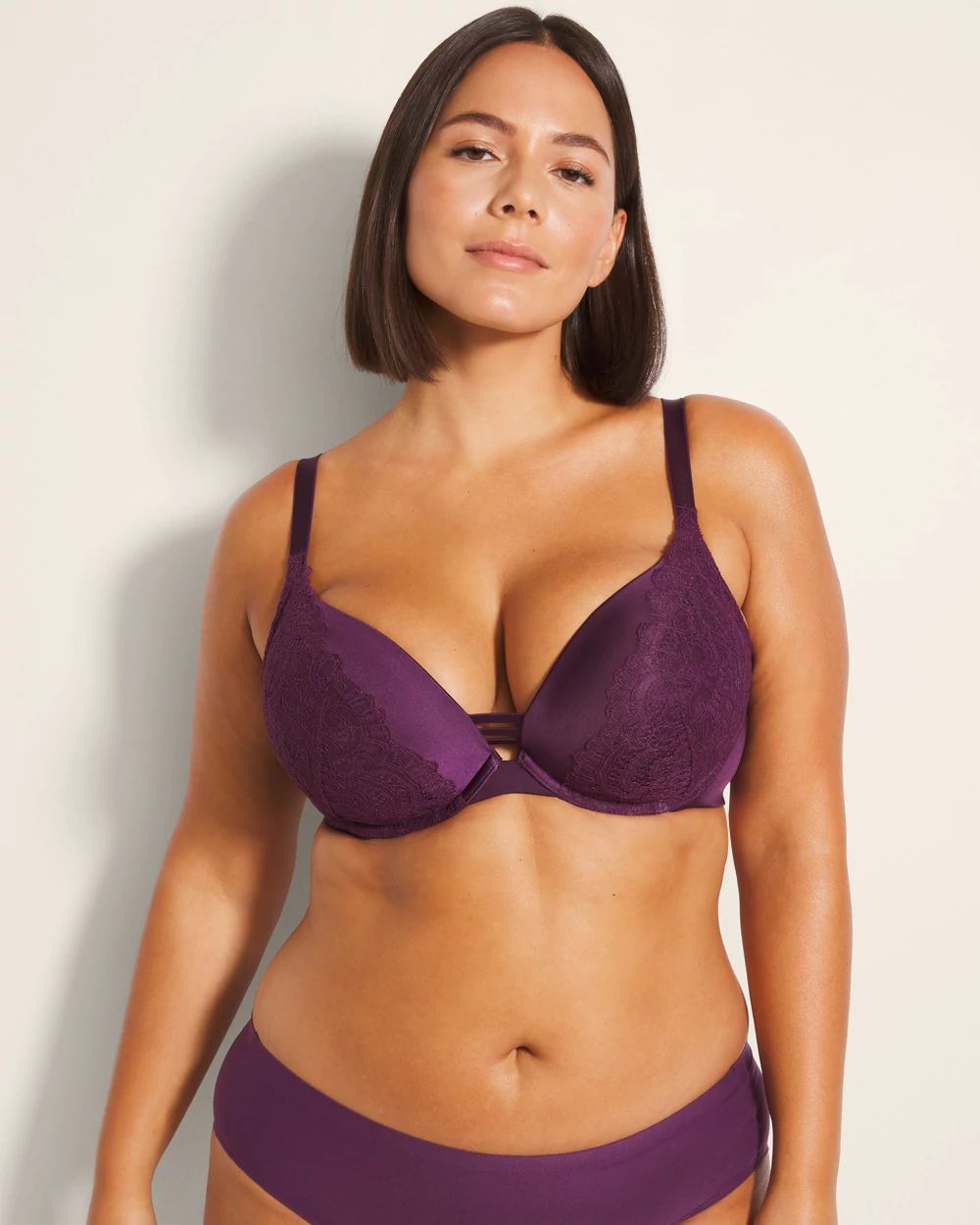Stunning Push-up Plunge Bra with Lace