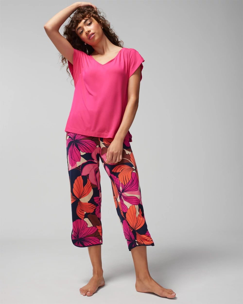 Short-Sleeve Flutter Pajama Top