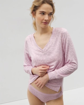 Long-Sleeve V-Neck Pajama Top click to view larger image.