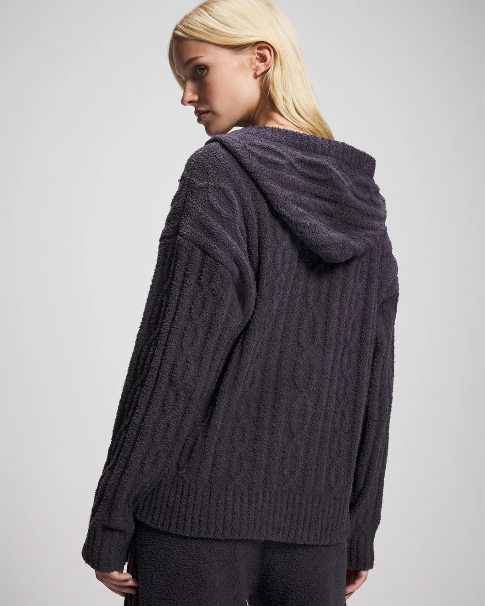 Cable Knit Plush Hoodie