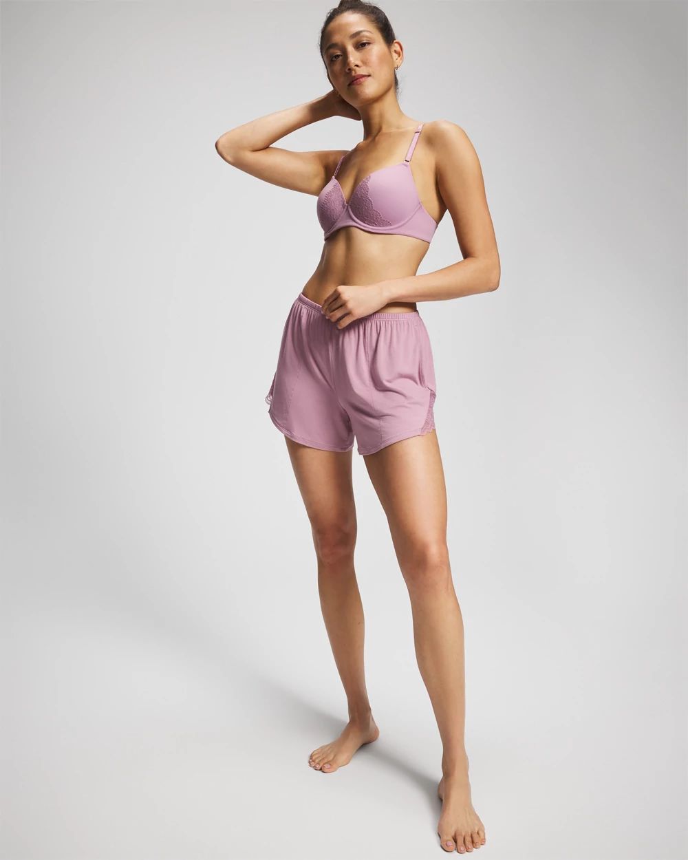 Lace Trim Pajama Short click to view larger image.