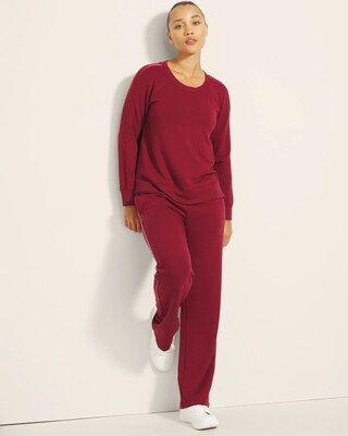 Ultra Soft Fleece Velour Trim Crewneck click to view larger image.