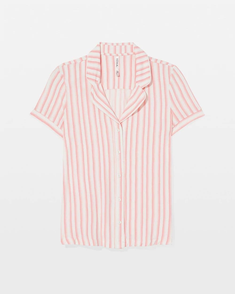 Cool Nights Piped Short Sleeve Notch Collar Pajama Top