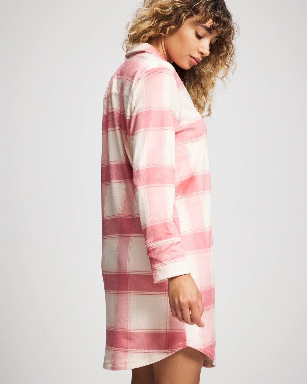 Long-Sleeve Notch Collar Sleepshirt