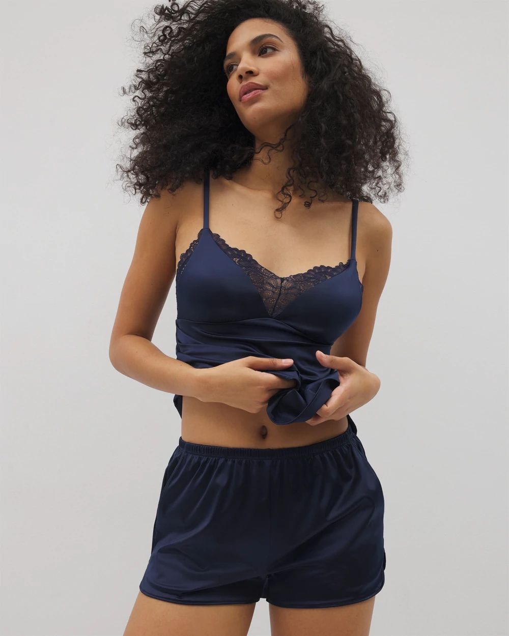 Stretch Luster Knit Pajama Shorts