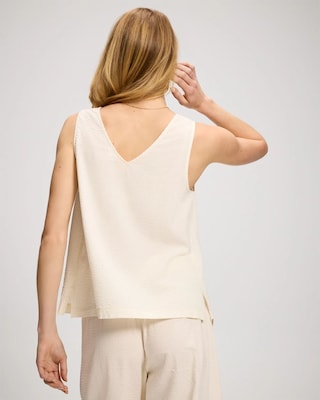 Textured Stripe Relaxed Tank click to view larger image.