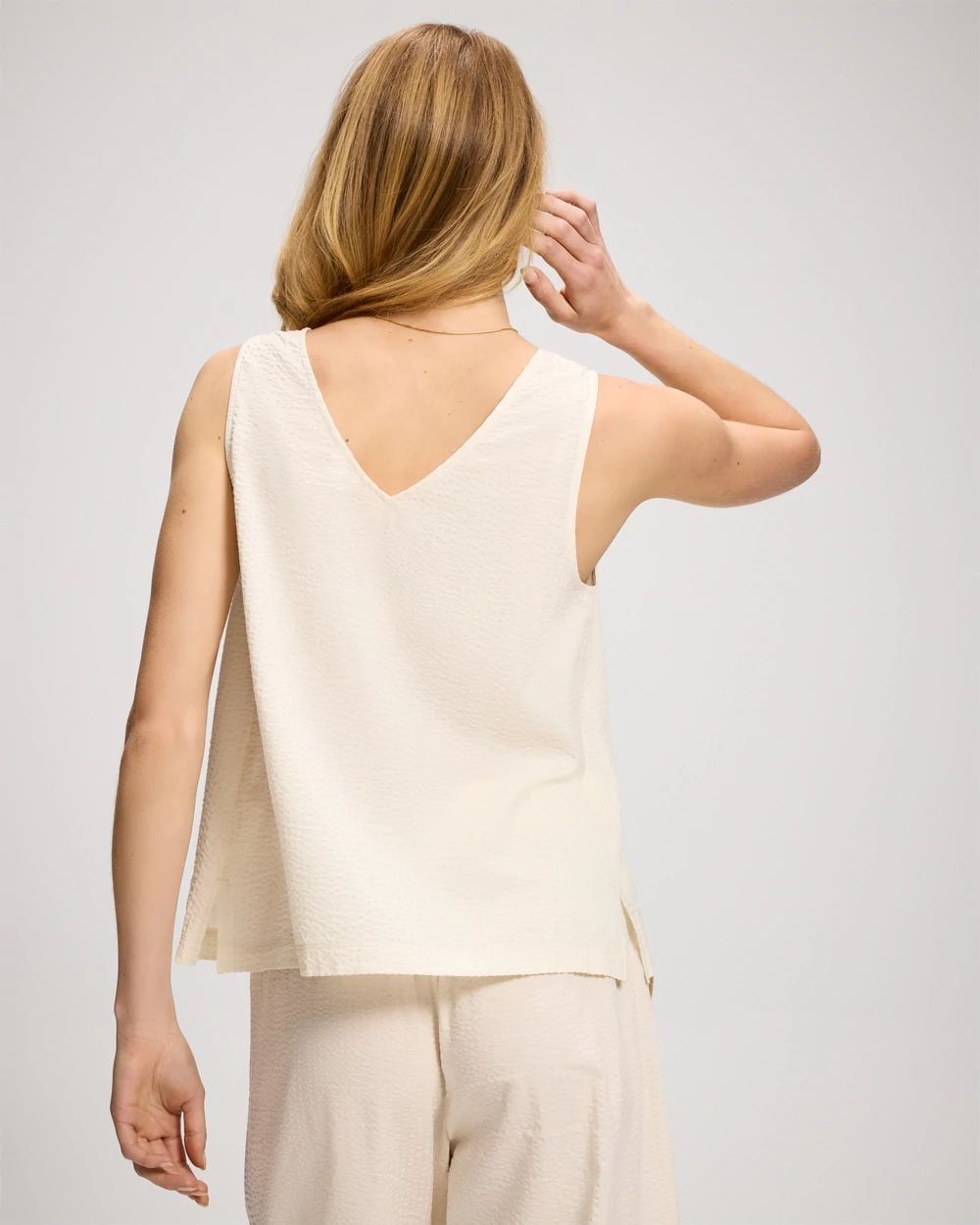 Textured Stripe Relaxed Tank click to view larger image.