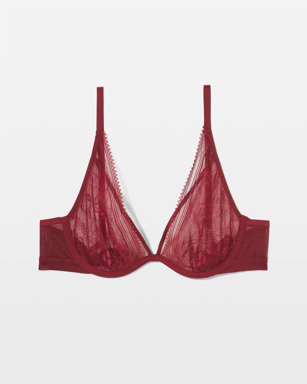 Soma Unlined Lace and Mesh Plunge Bra