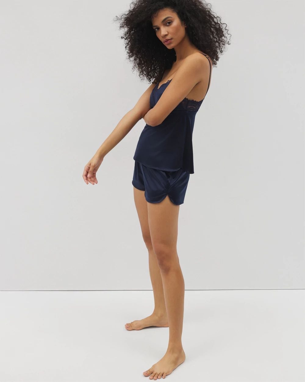 Stretch Luster Knit Pajama Shorts