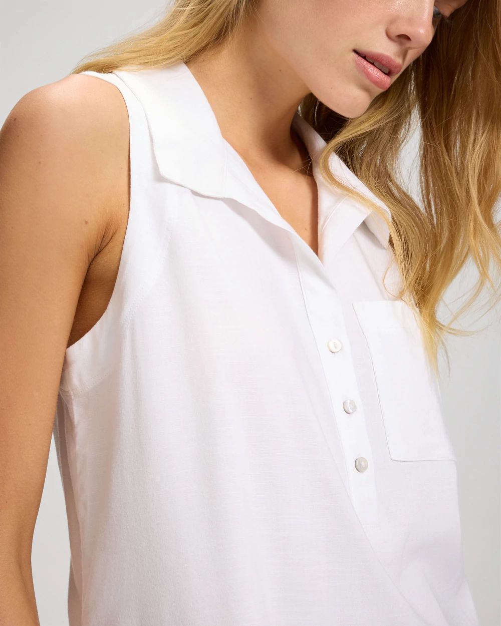 Beach Cotton Collared Short Dress click to view larger image.