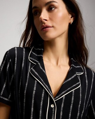 Short Sleeve Notch Collar Pajama Top click to view larger image.