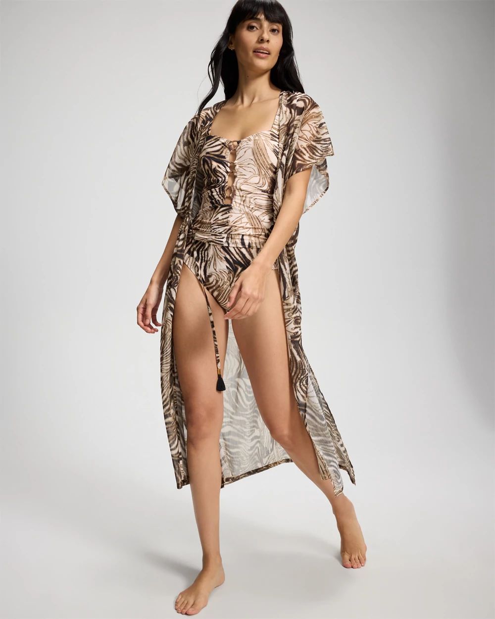 Beyond Control Wild Cat Chiffon Cover Up Dress