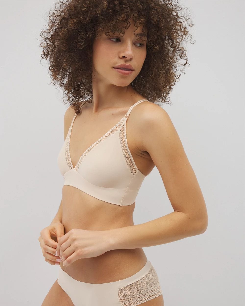 Geo Lace Trim Bralette