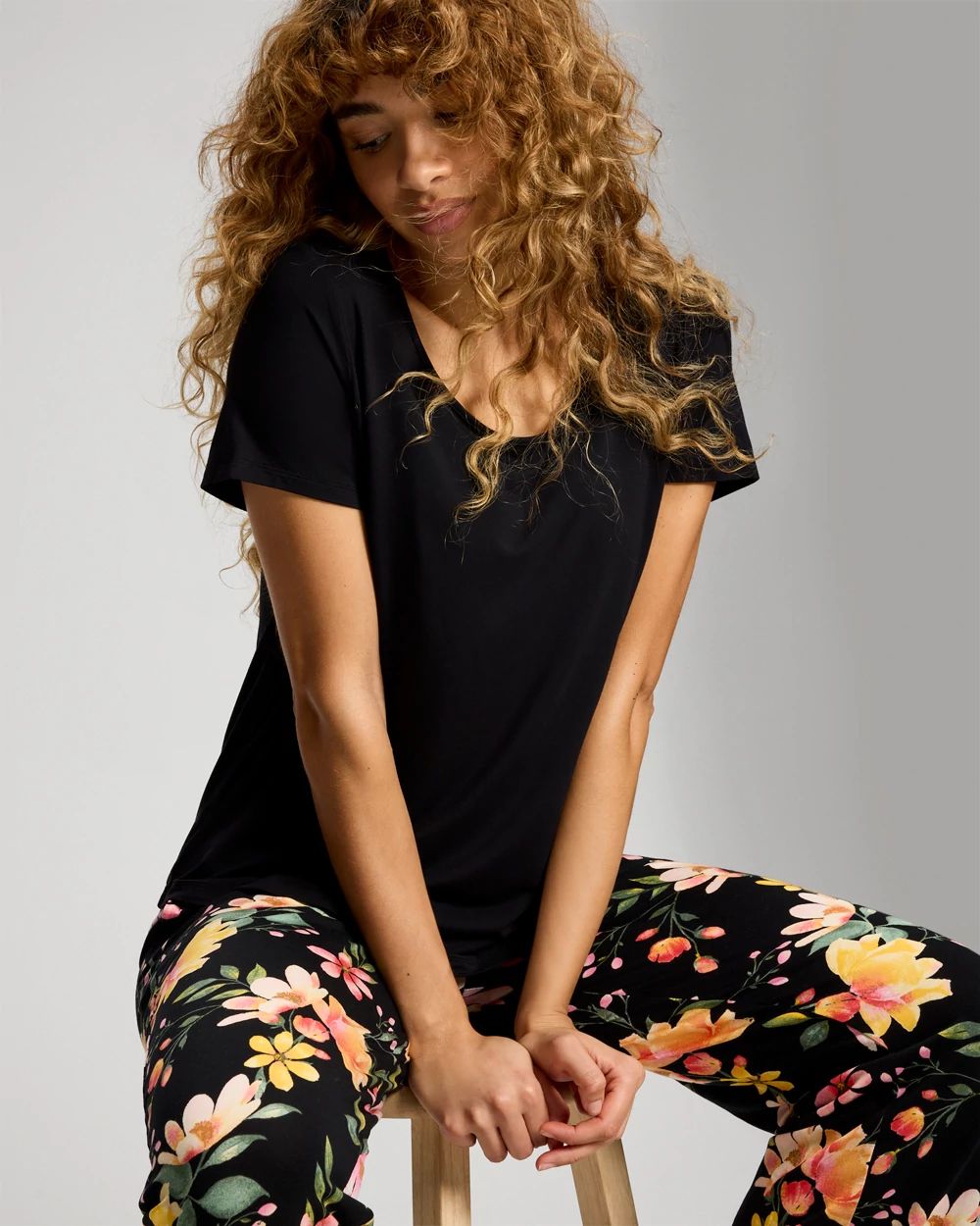 Cool Nights Packaged Short-Sleeve Pant Pajama Set