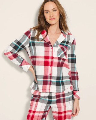 Super Soft Long-Sleeve Notch Collar Pajama Top