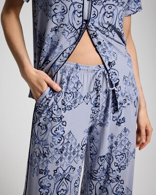 Piped Crop Pajama Pants click to view larger image.