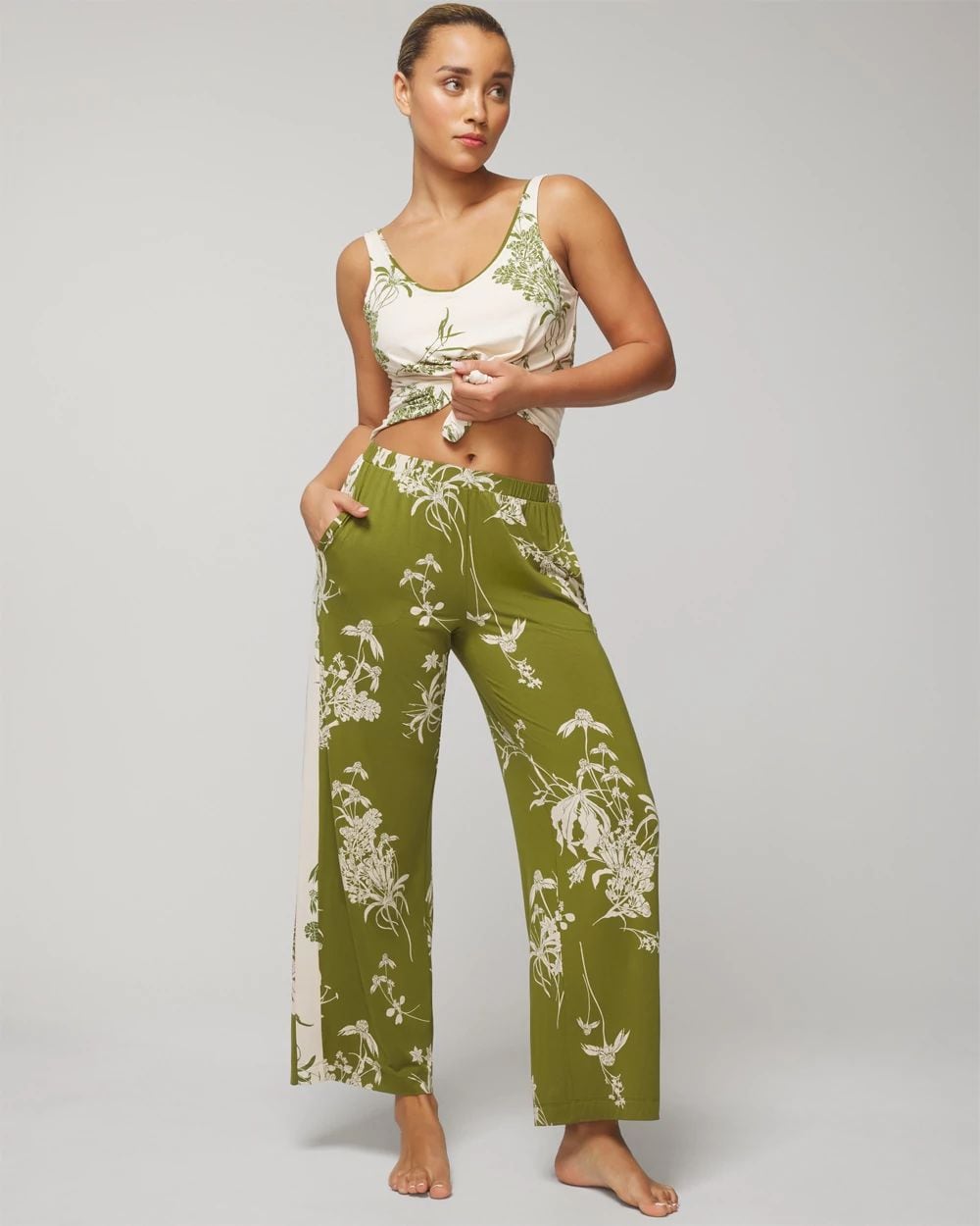 Cool Nights Wide-Leg Ankle Pajama Pants