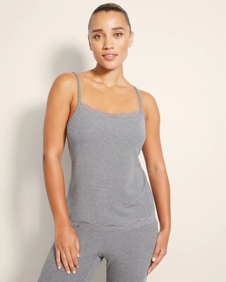 Rib Lace Trim Pajama Cami