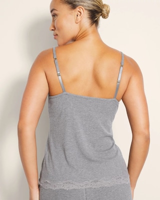 Rib Lace Trim Pajama Cami