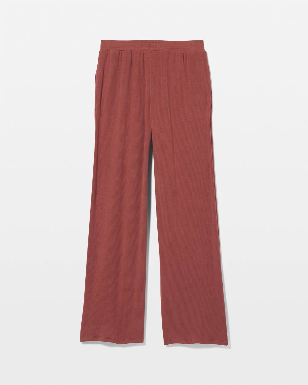 Lightweight Rib Knit Wide Leg Pajama Pants