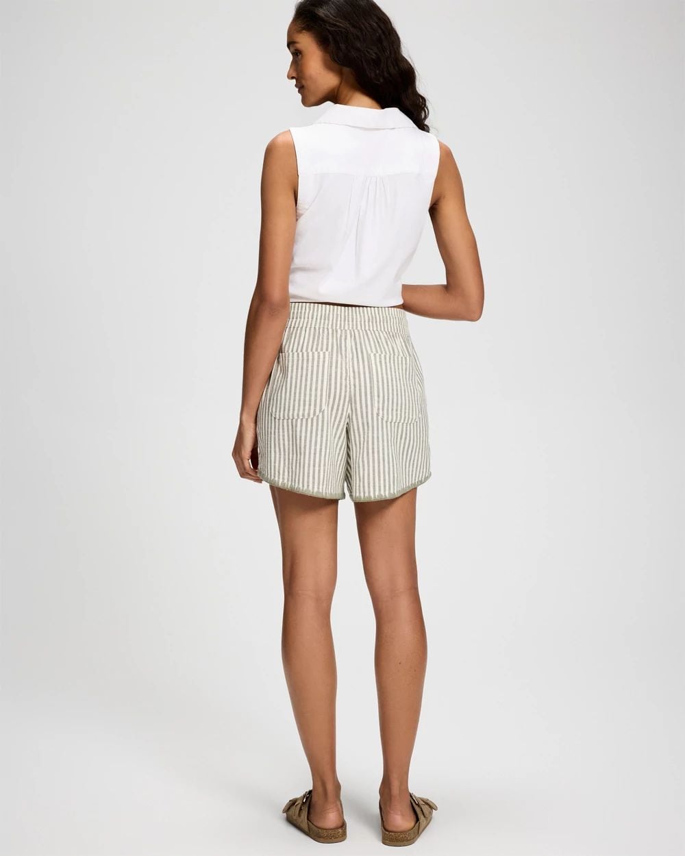 Beach Cotton Relaxed Blanket Stitch Shorts