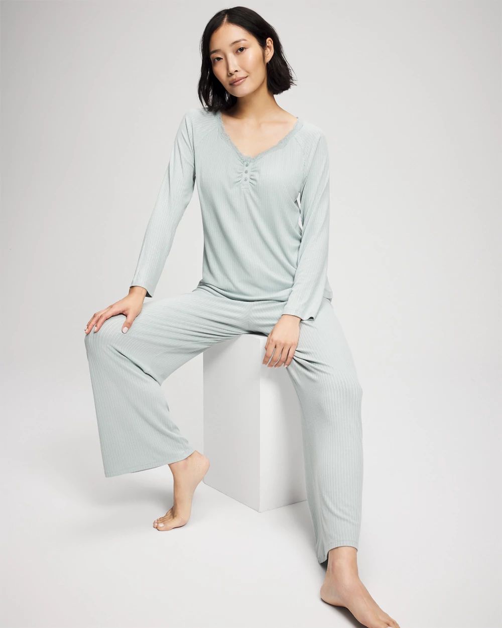 Cool Nights Pointelle Long Sleeve Pajama Top