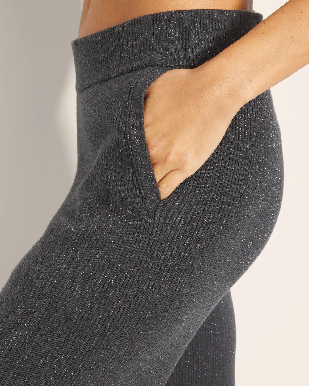 Lurex Straight Leg Sweater Pant