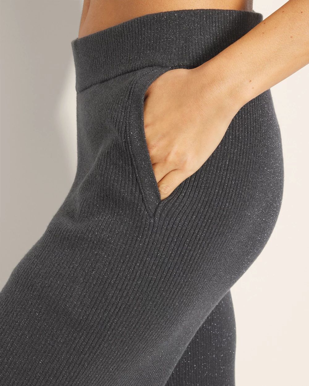 Lurex Straight Leg Sweater Pant