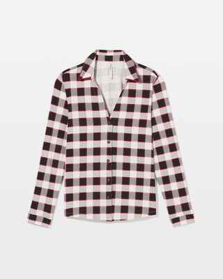 Long-Sleeve Notch Collar Pajama Top click to view larger image.