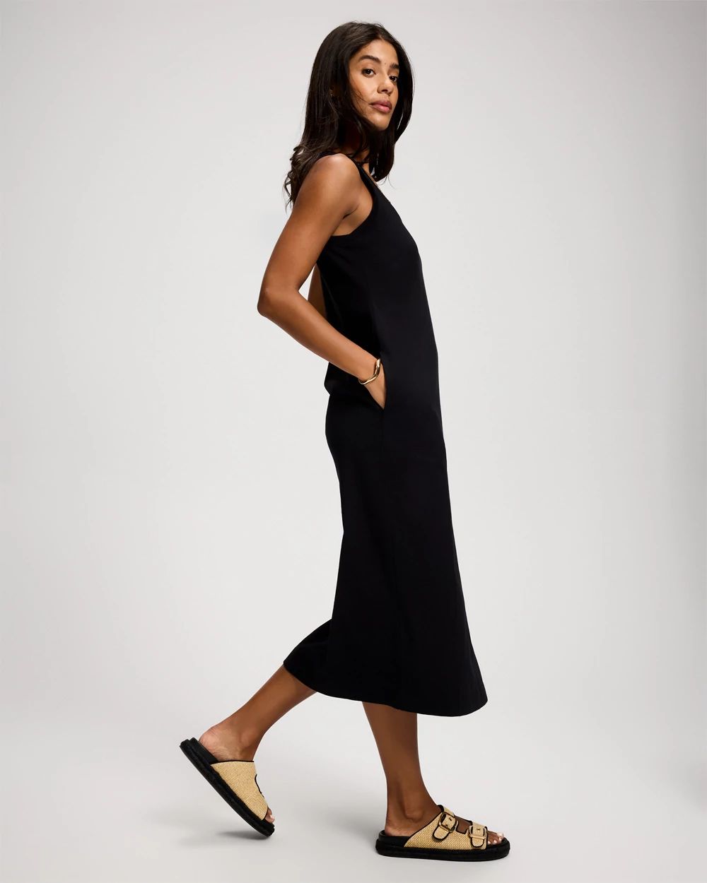 Cotton Sleeveless Midi Dress