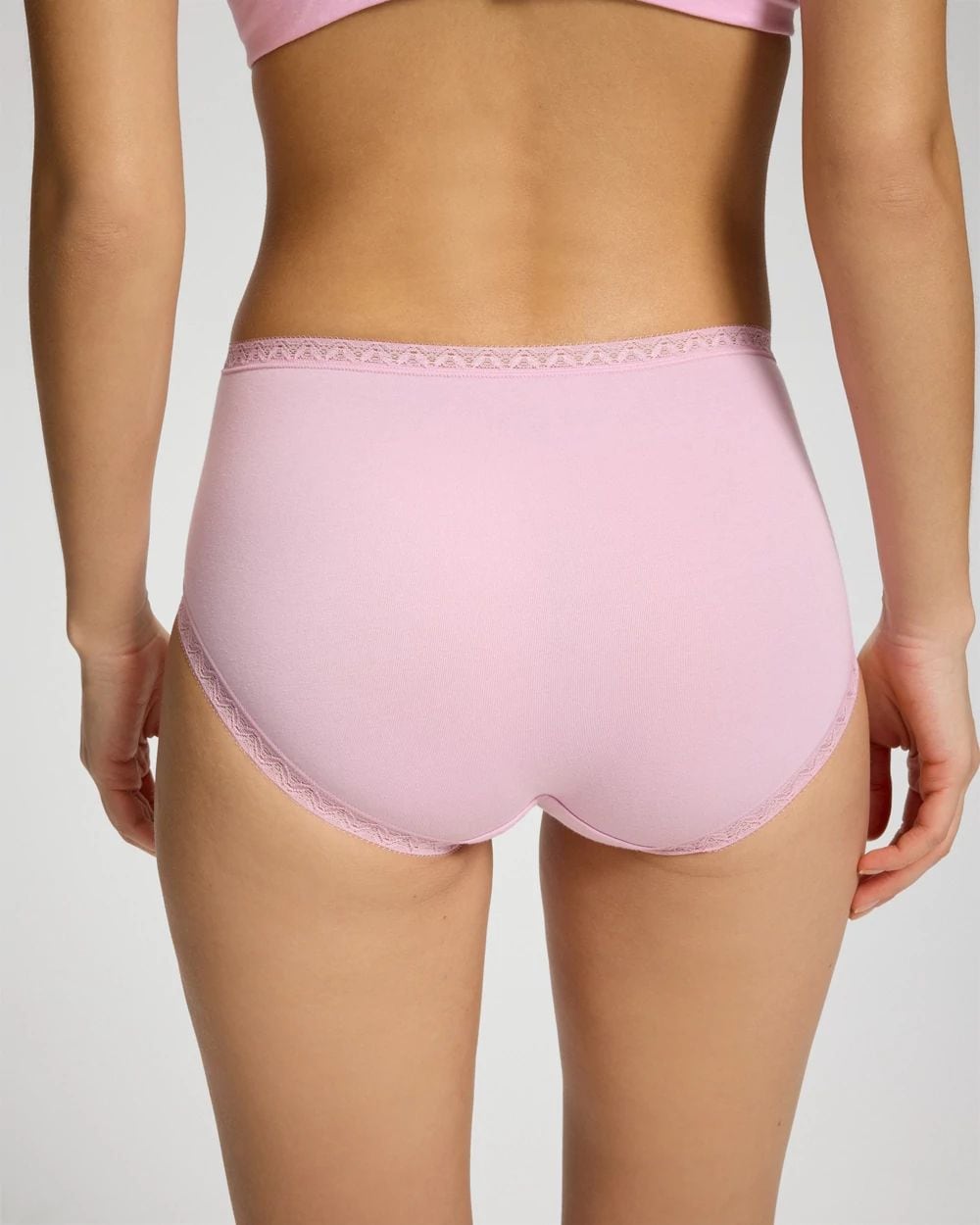 Cotton Brief Panty with Lace Trim