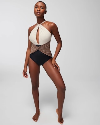 Keyhole High-Neck One-Piece