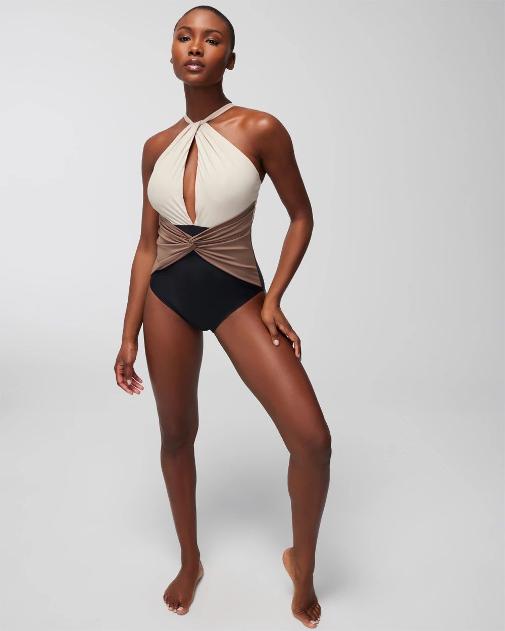 Keyhole High-Neck One-Piece