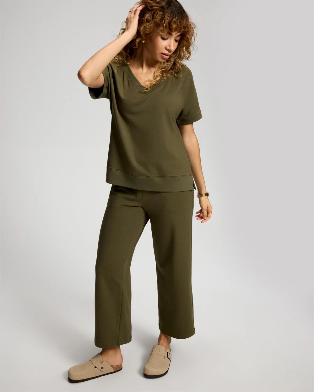 Essential Terry Short Sleeve Raglan Top click to view larger image.