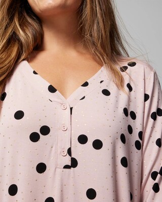 Long-Sleeve Henley Sleepshirt