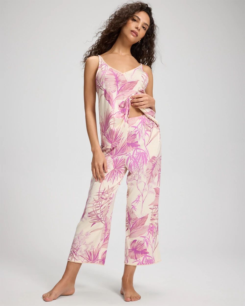 Cool Nights Relaxed Pom Trim Crop Pajama Pants