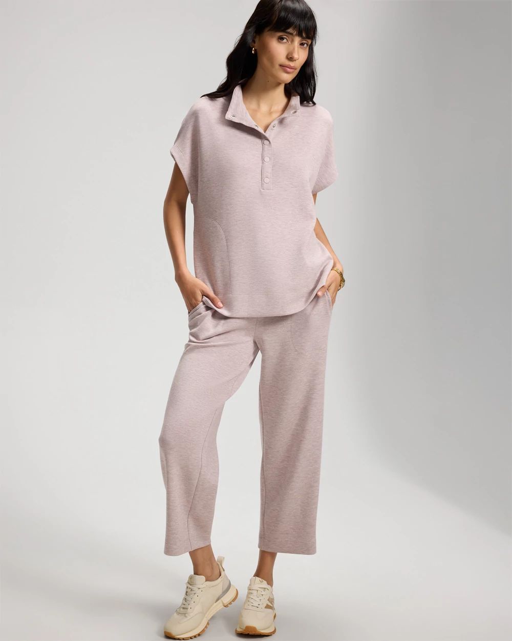 Modern Modal Quarter-Zip Short Sleeve Jacket