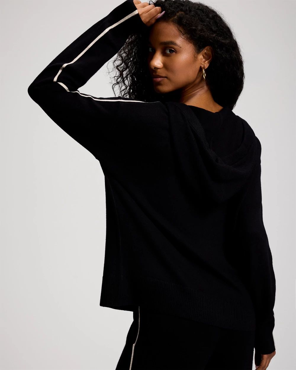 Sweater Contrast Stitch Hoodie click to view larger image.
