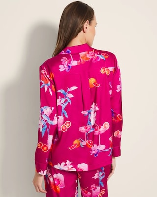 Long-Sleeve Notch Collar Pajama Top click to view larger image.