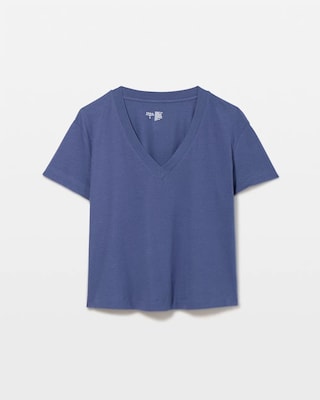 Relaxed V-Neck Short Sleeve Pajama Tee click to view larger image.