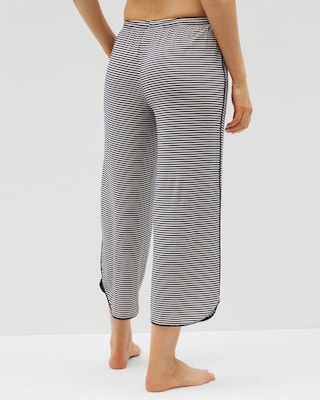 Piped Crop Pajama Pants click to view larger image.