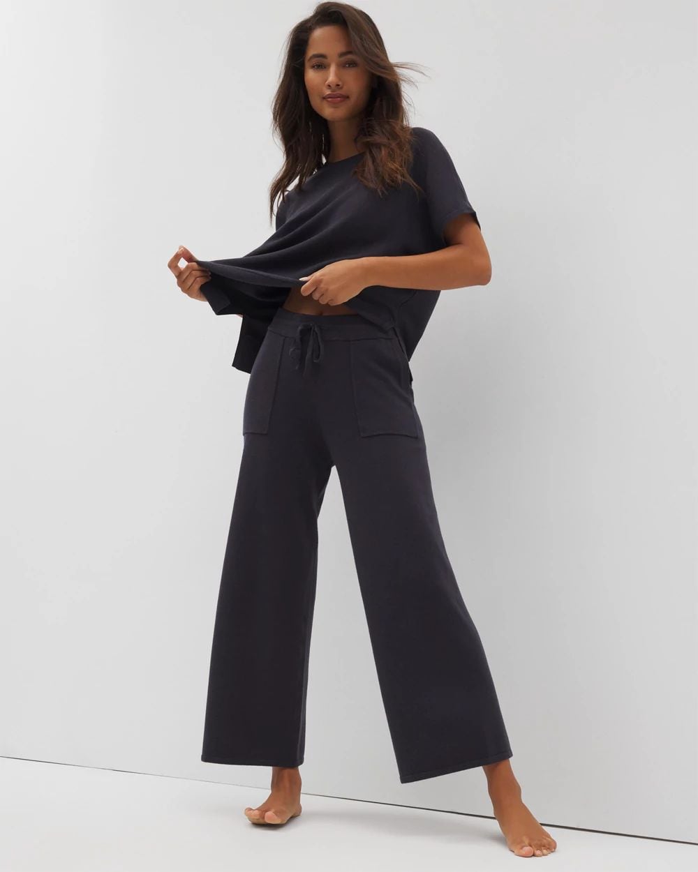 Sweater Wide-Leg Crop Pant
