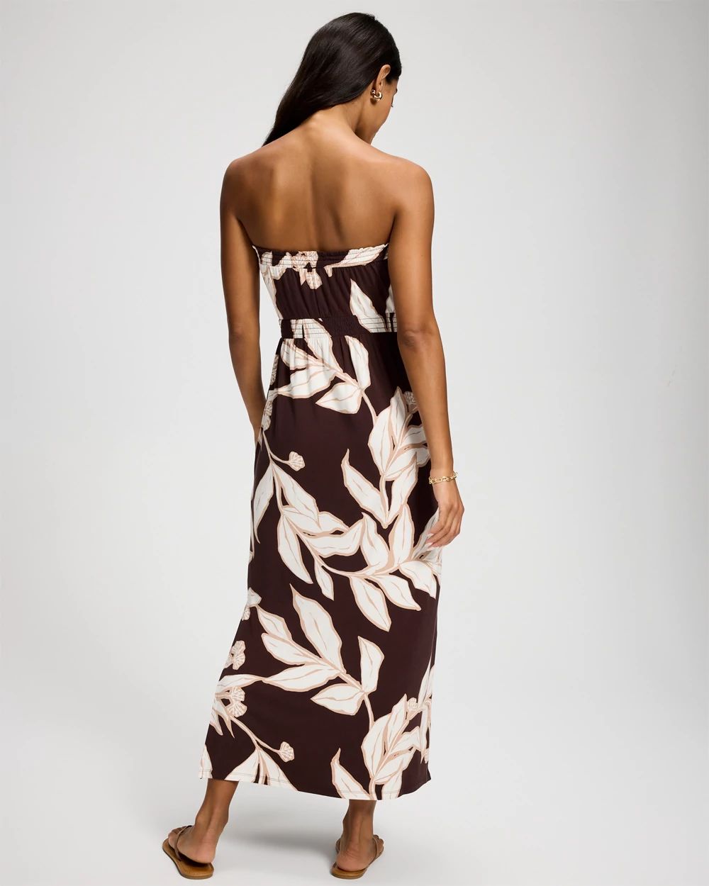 Bandeau Smocked Waist Maxi Dress click to view larger image.
